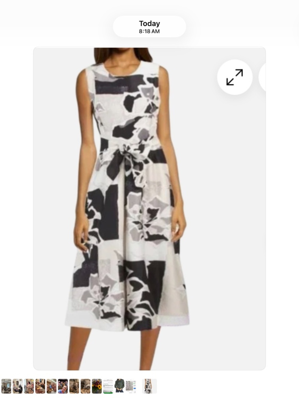 NATORI JACQUARD CREAM BLACK TAN SLEEVELESS MIDI DRESS SIZE 4 - Picture 1 of 13